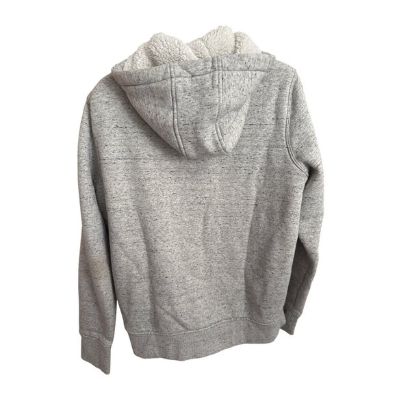 Carhartt Youth M Sherpa Lined Zip Hoodie Gray Relaxed Fit Full Zip Jacket Warm - Picture 2 of 10